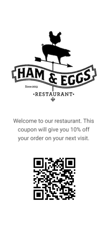 Example of a QR code displayed in a Mailchimp email on a mobile phone