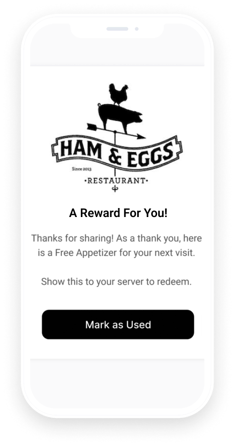 Digital voucher on a phone