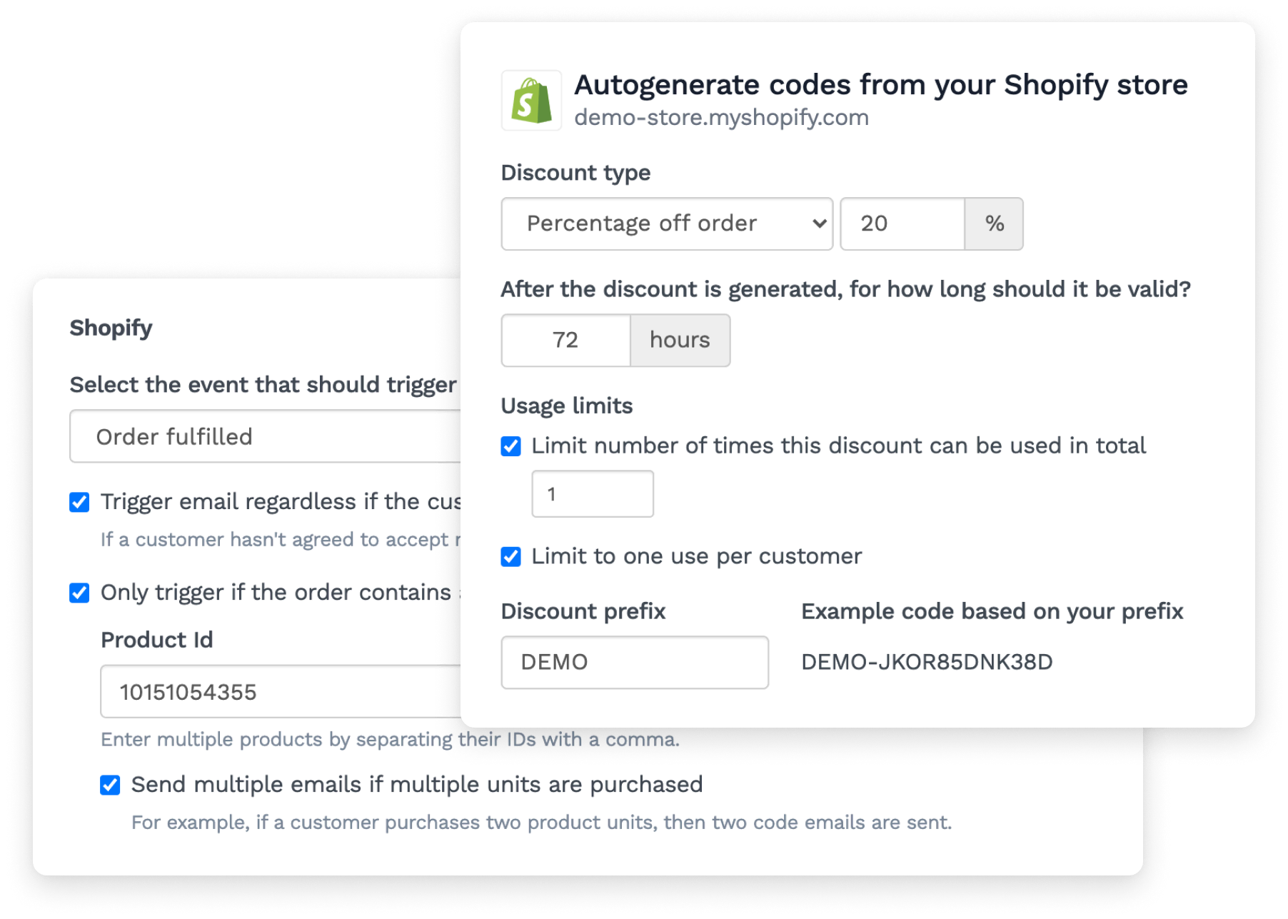 Shopify Configuration Settings
